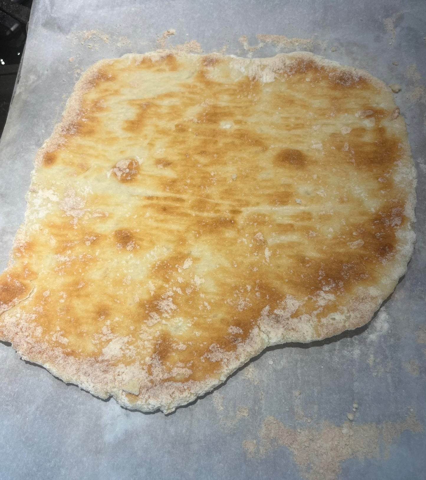 Baked pastry on a baking sheet
