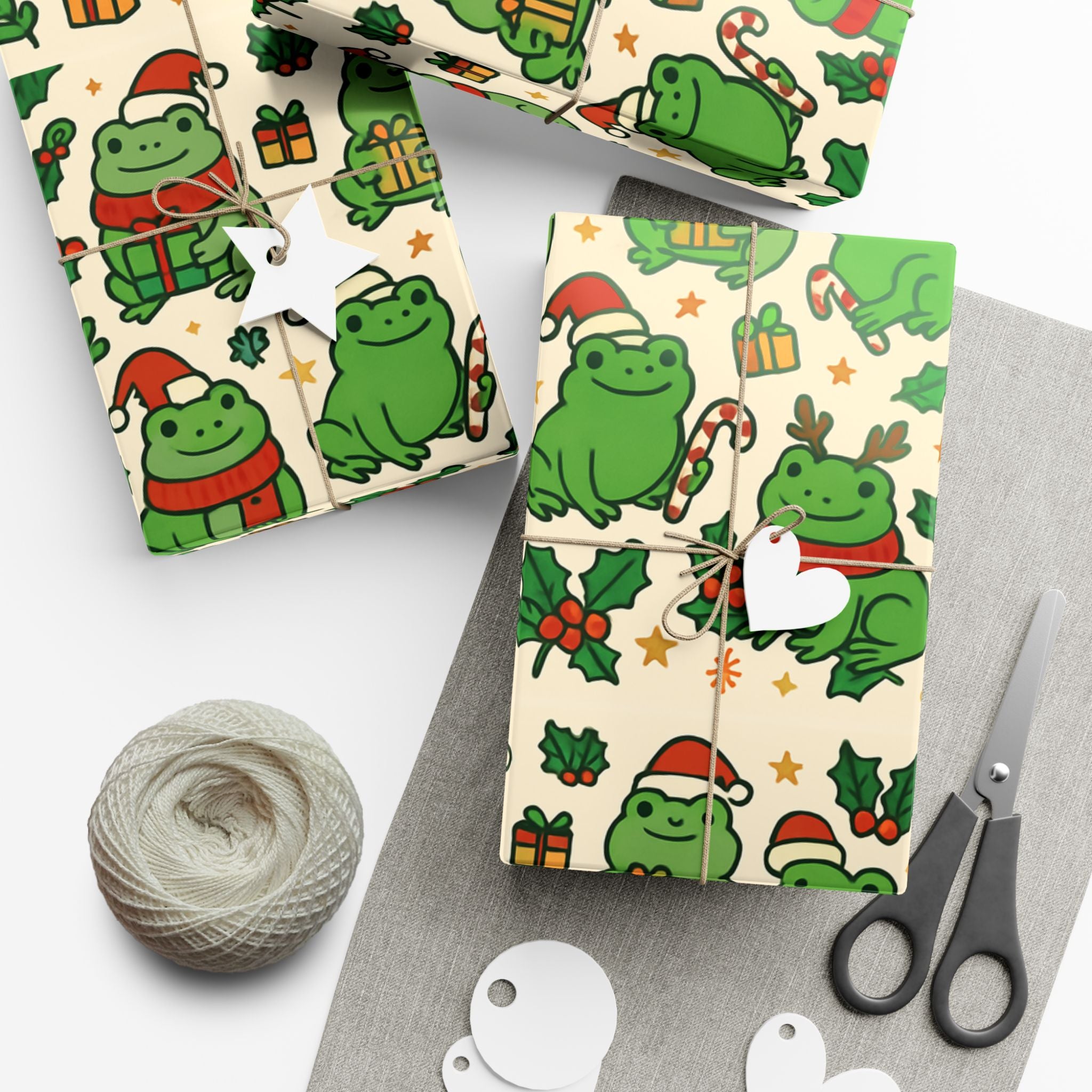 Frog Holiday Gift Wrap Paper – Frog with Holiday & Christmas Wrapping