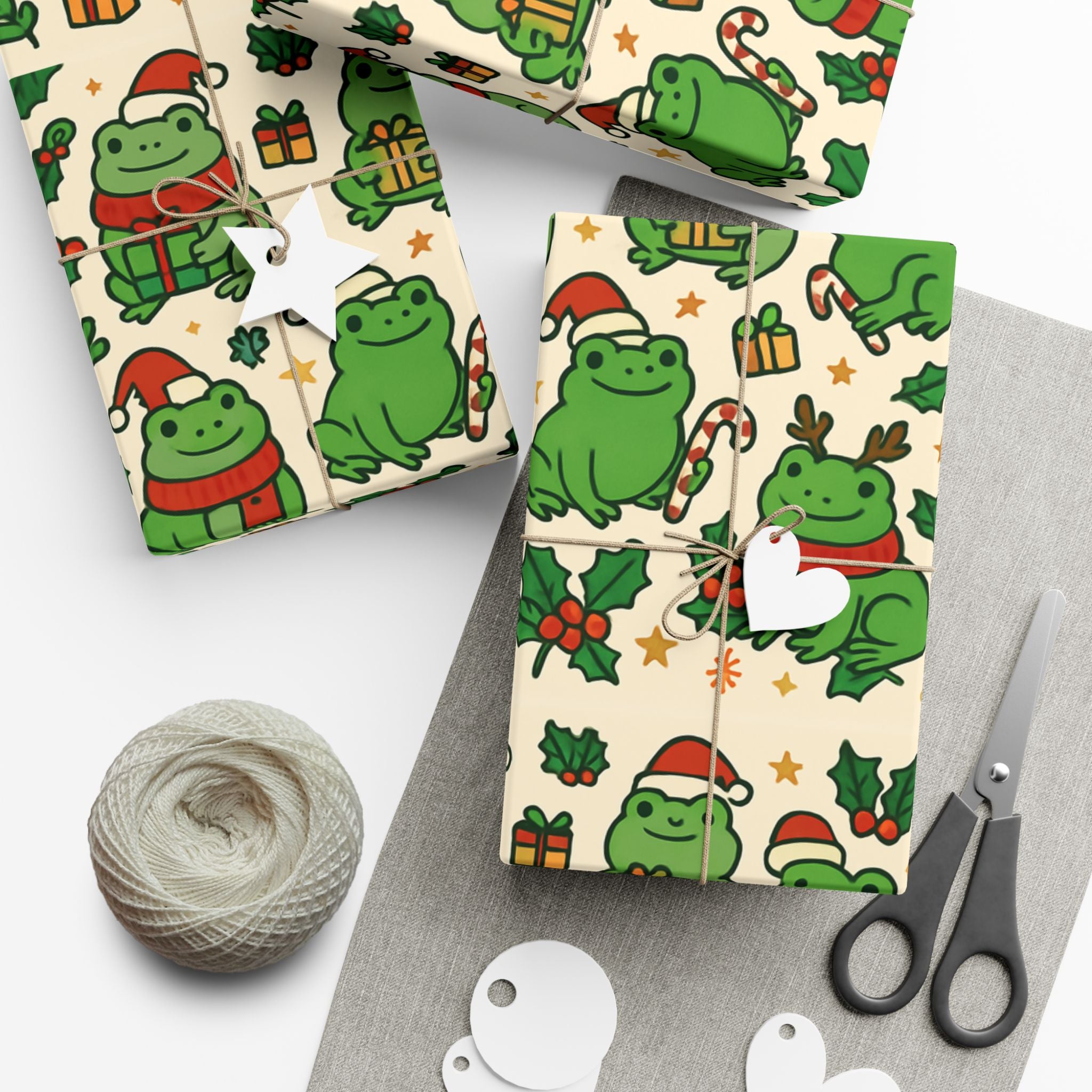Frog Holiday Gift Wrap Paper – Frog with Holiday & Christmas Wrapping