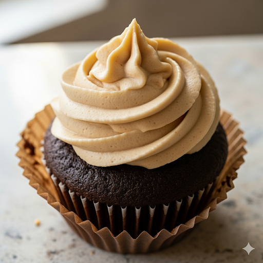 Gluten Free peanut butter cupcake chocolate with peanut butter frosting
